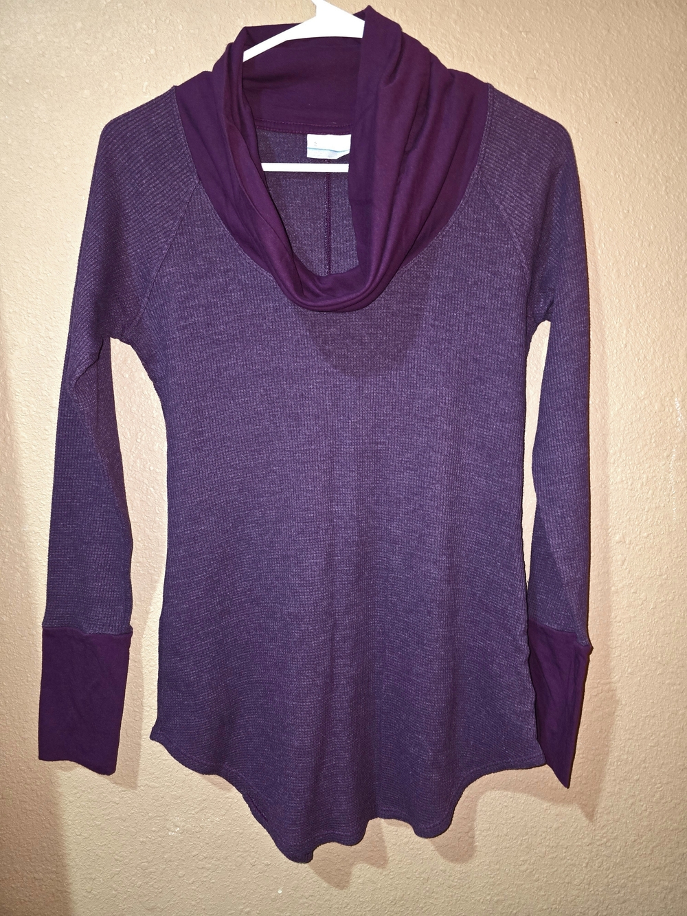 Columbia Long Sleeve Cowl Neck Top in Plum Purple